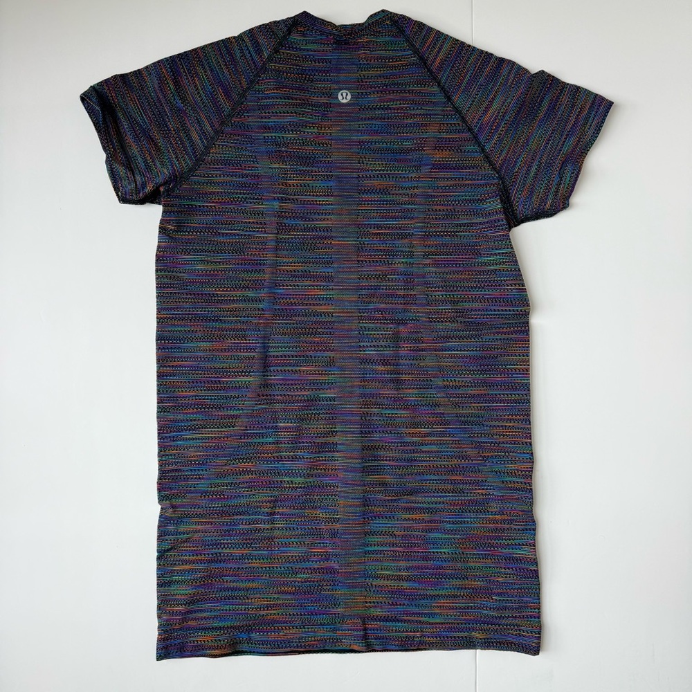 Lululemon Swiftly Tech Short Sleeve 2.0 Rainbow Multi Black Size 6 - Picture 6 of 7